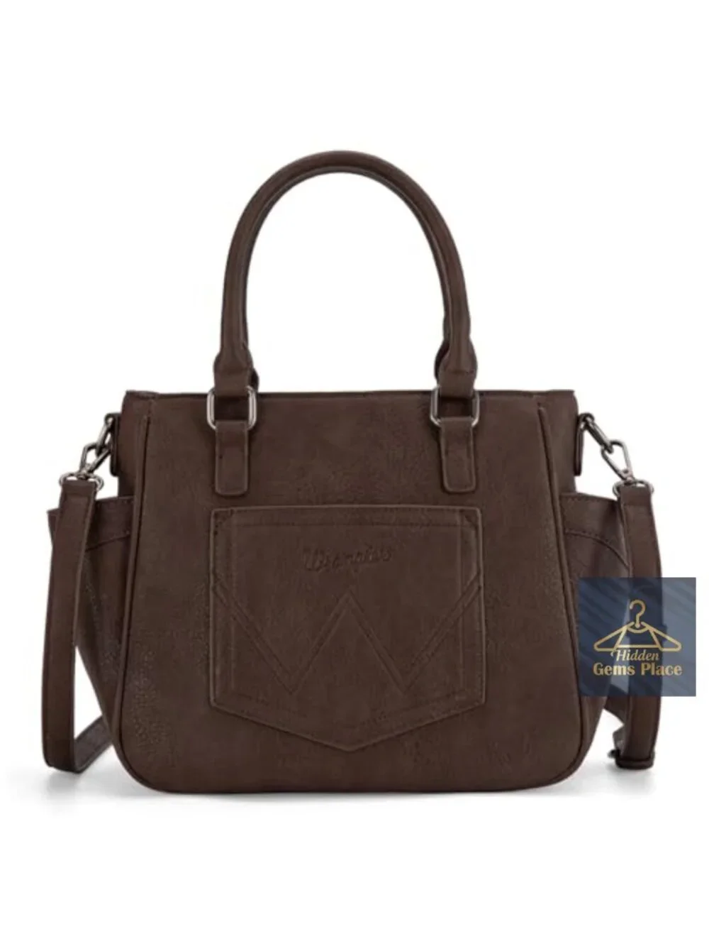 Faux Leather Crossbody Tote Bag with Top Handle